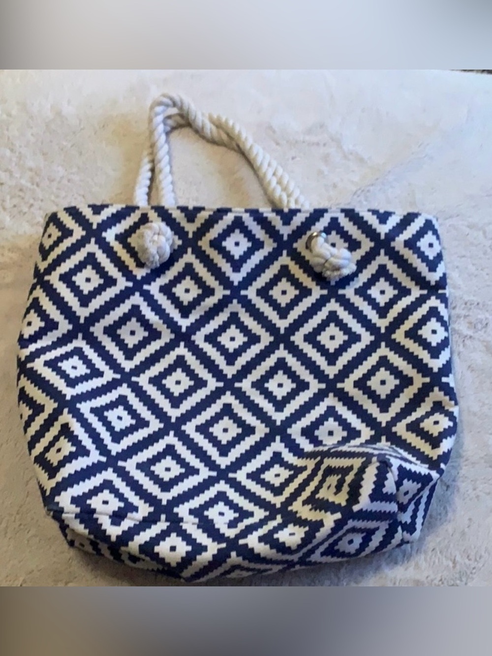 Summer & Rose Geometric Rope-Handle Tote Bag